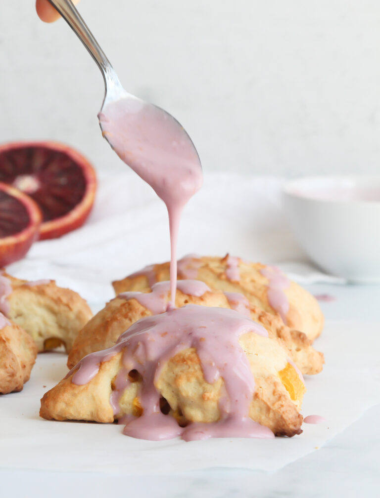 Scones pêches et oranges sanguines