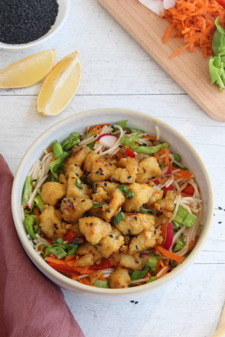 Salade au tofu « miel » et Dijon
