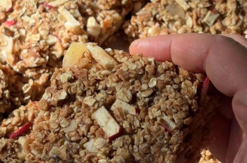 Barres tendres aux pommes sans cuisson